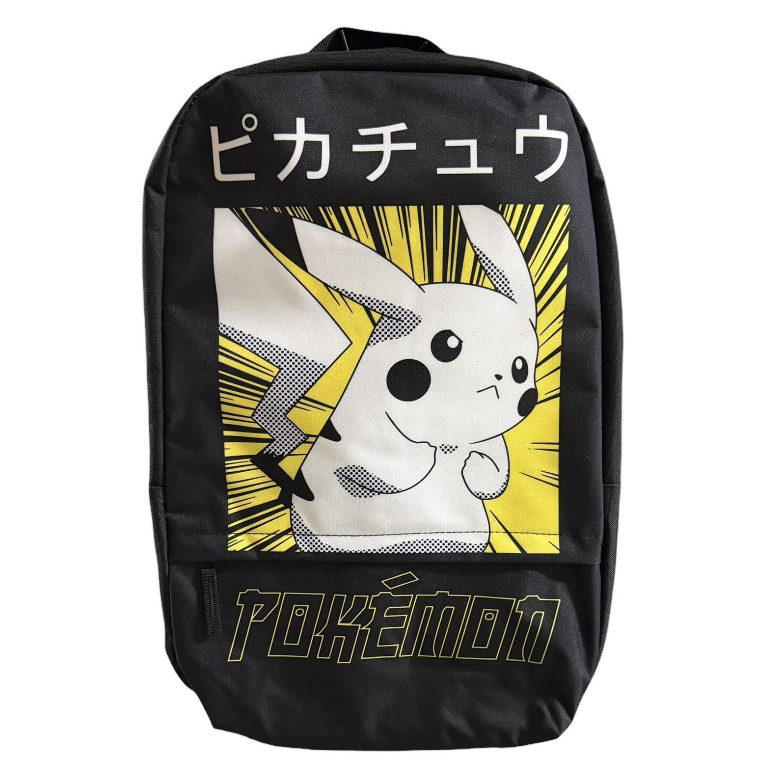 Pokemon Pikachu Kanji Black Backpack Bioworld 2022 Tech Sleeve 11”x19”x5.5” NWOT