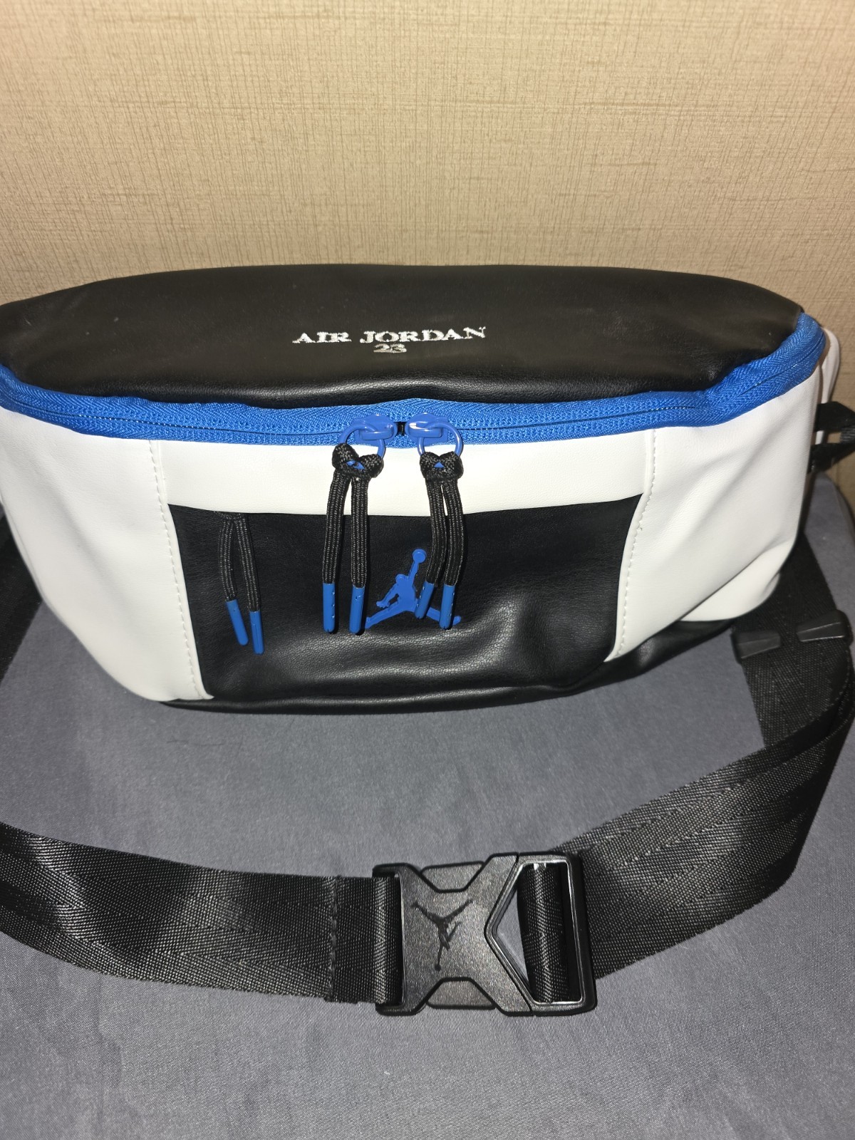 Nike Air Jordan Retro 10 Crossbody Sling Bag Black White Blue