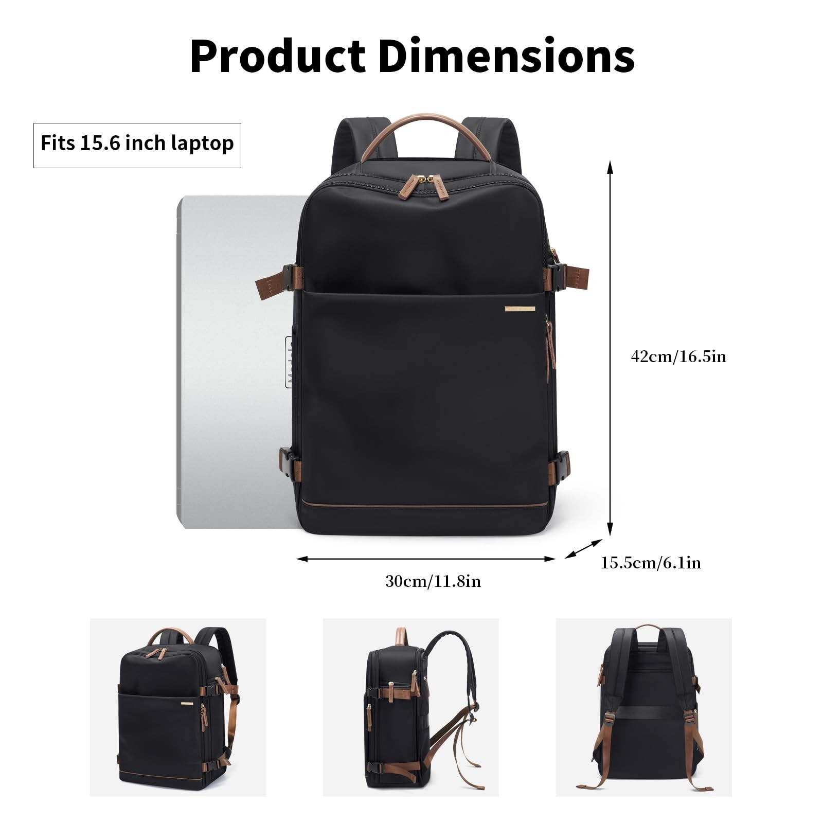 Laptop Backpack 15.6 Inch Separate Compartment Computer Bag Work College