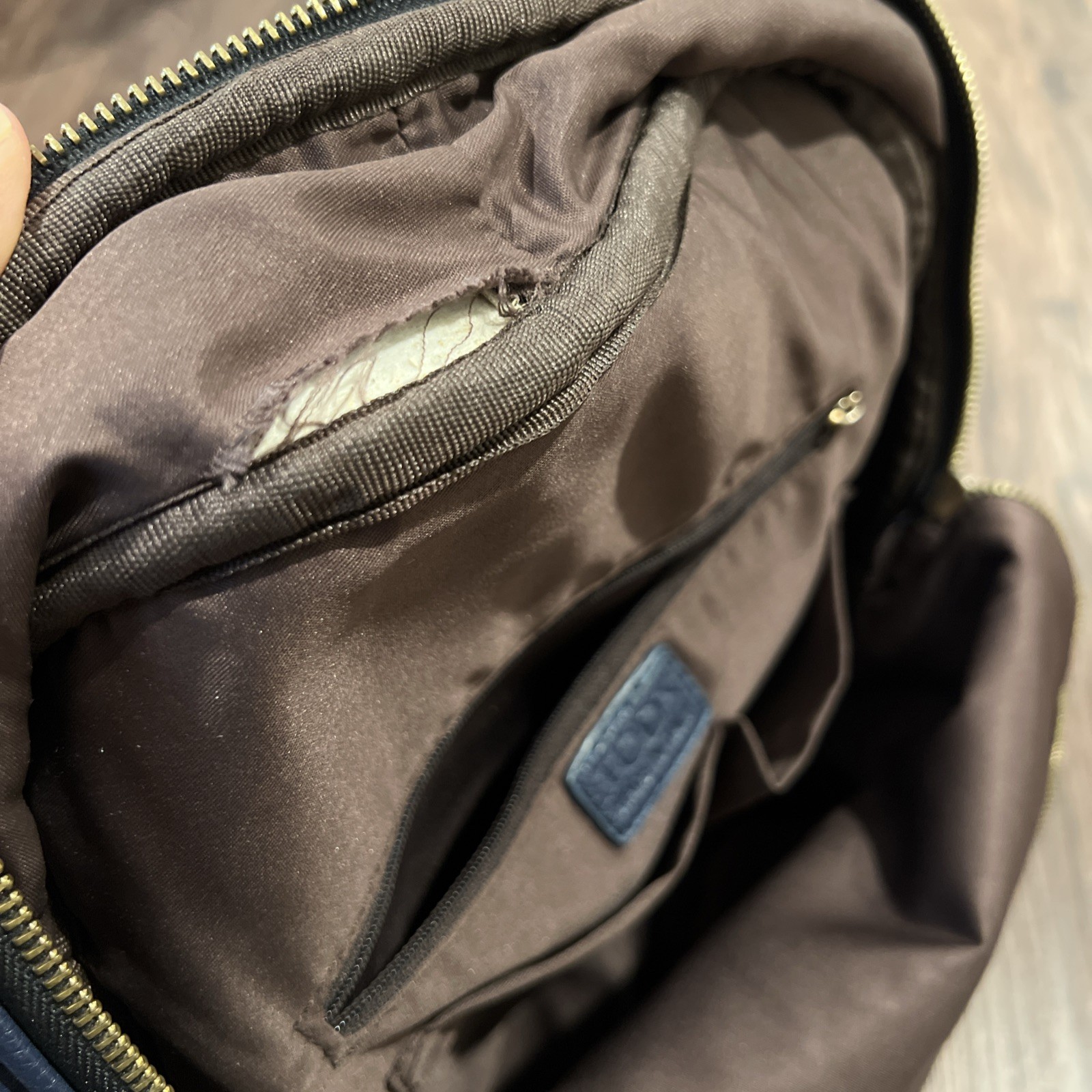 Tod’s Backpack in Navy Textured Leather
