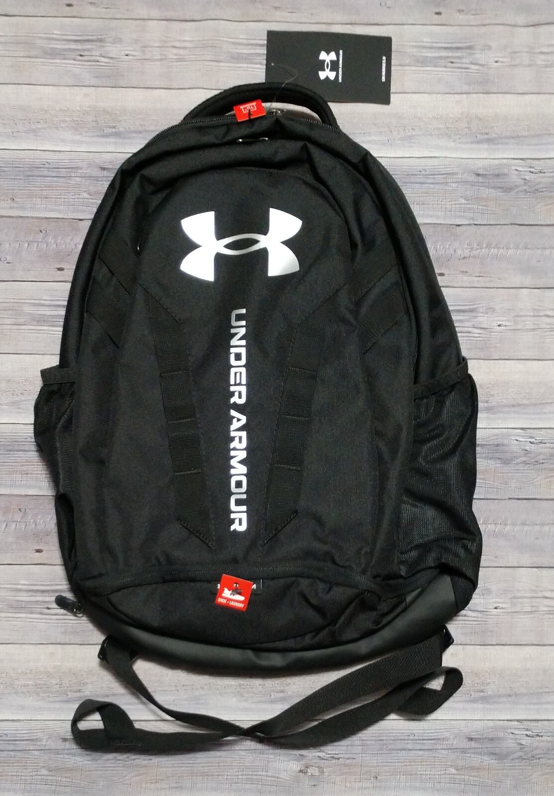 New! UNDER ARMOUR Black/Silver Logo UA Hustle 5.0 Backpack