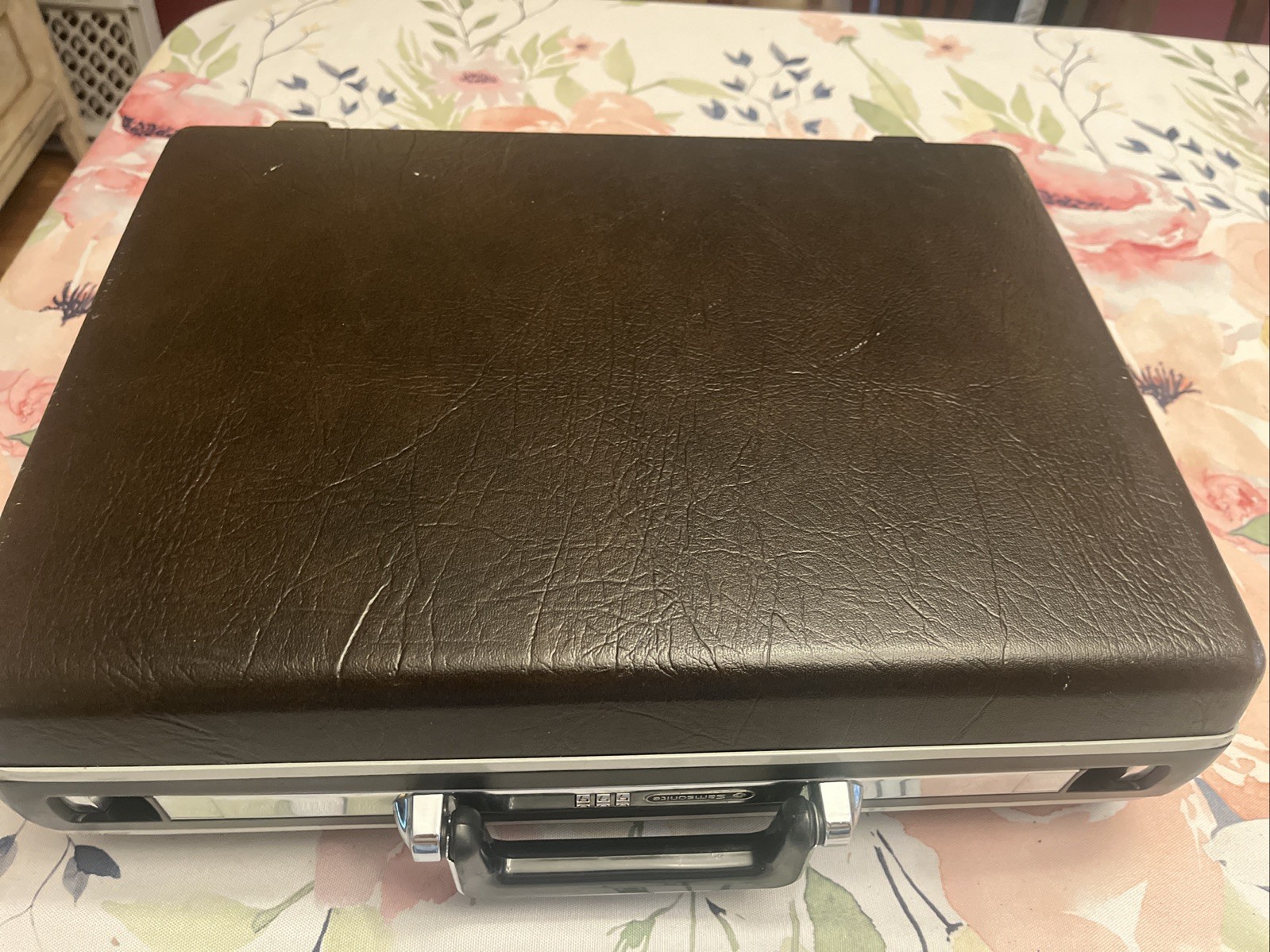 Vtg SAMSONITE Brown Hard Shell Briefcase Attache Organizer, Working Lock 18x13x5