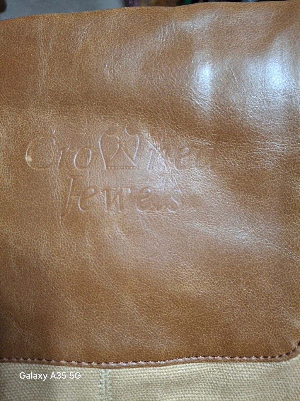 Vintage Field & Co. Canvas Messenger Bag with Leather Trim – Tan