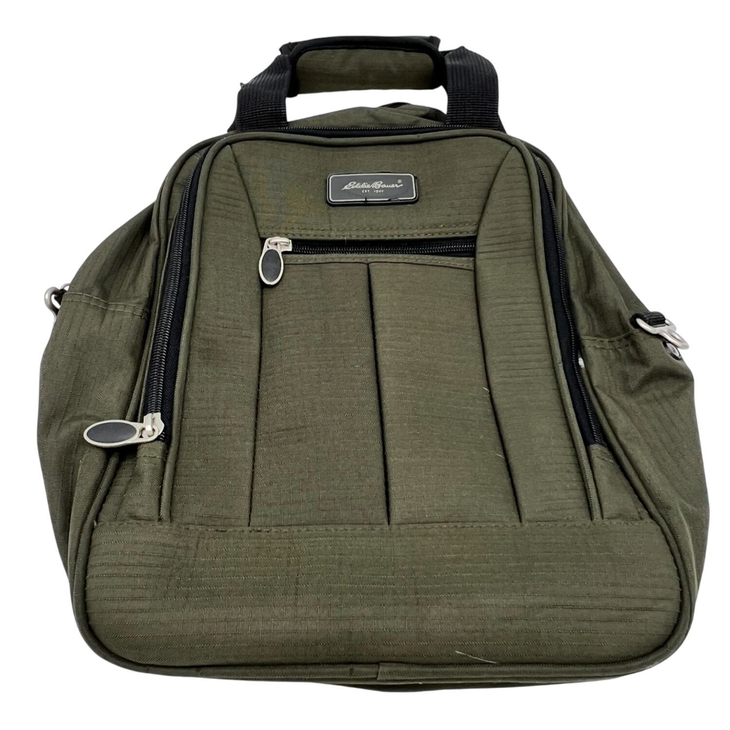 Eddie Bauer Olive Green Travel Bag Messenger Utility Bag Tech Organizer Case