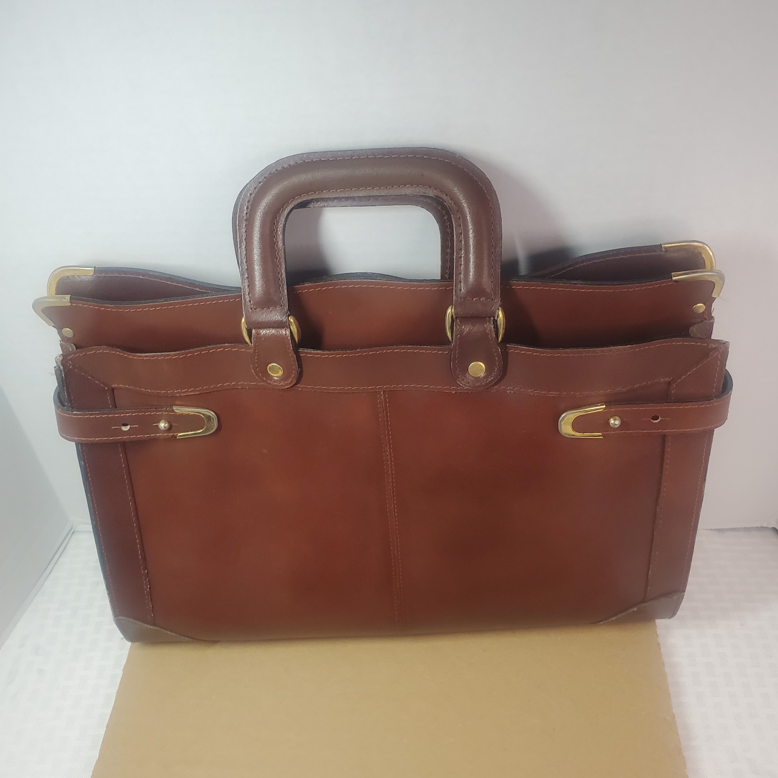 Vintage Brown Leather HIT Expandable Men’s Briefcase Attaché Bag Rare