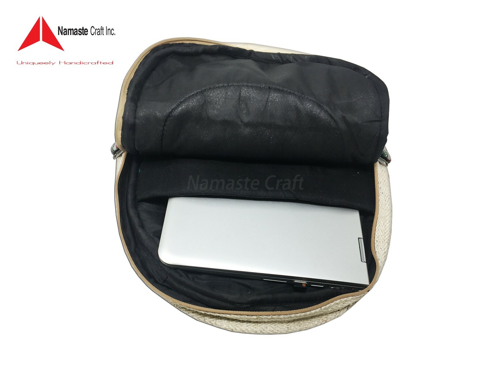 Pure Hemp Multi Pockets laptop Sleeve – Fashionable Travel backpack Nepal Made