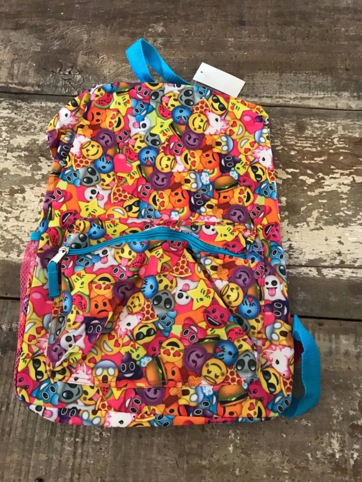 Emoji Backpack Pink School Pack Bag Back Shoulder fun girls kids new confetti