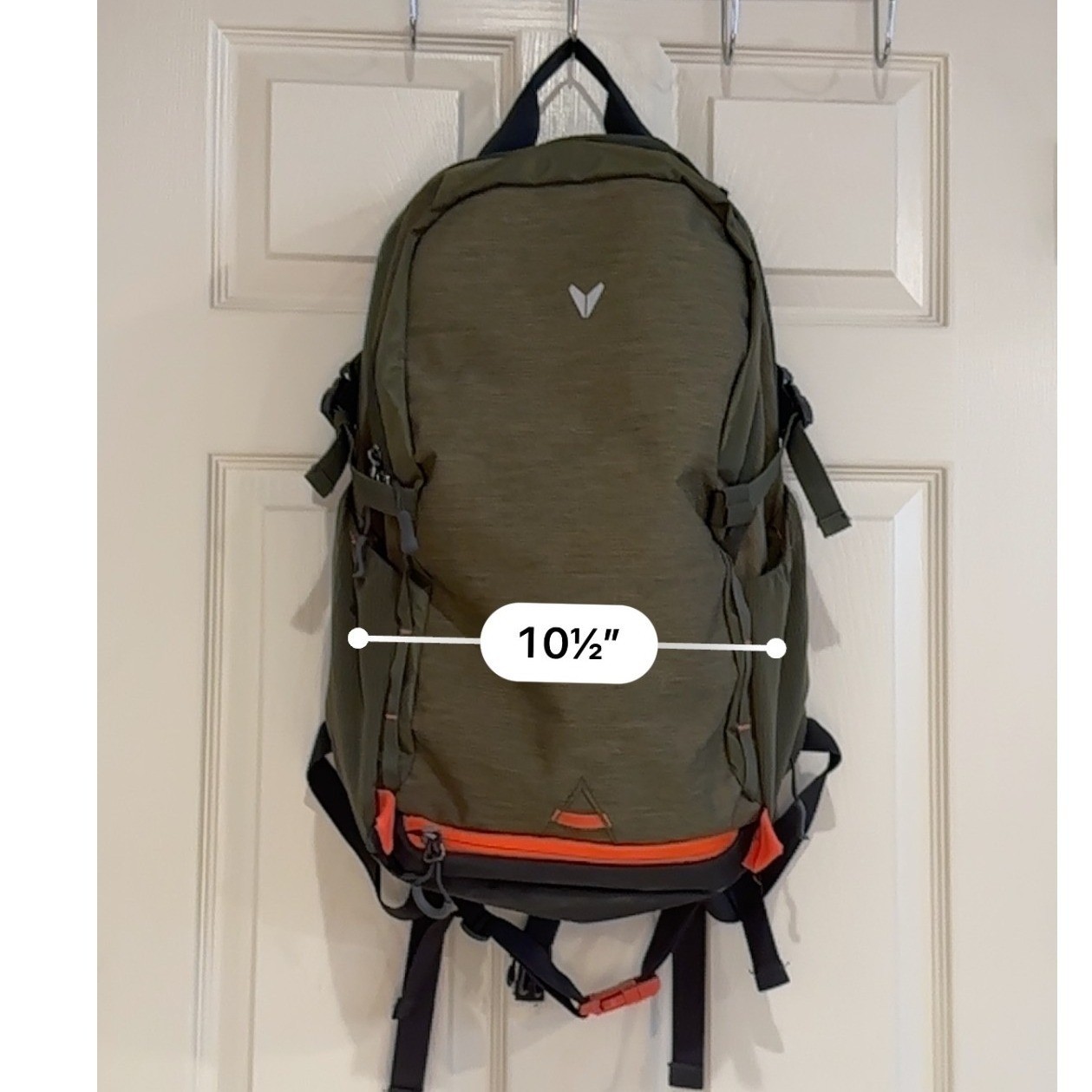 Bondka Backpack Olive Green Orange Trim Hiking Travel Commuter Daypack 17in