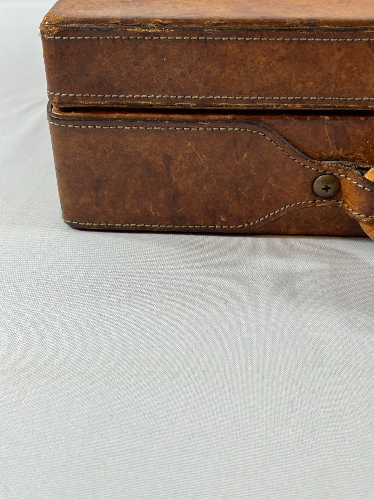 Hartmann Luggage Briefcase – Leather Hard Sided Case – 1980s – Brown