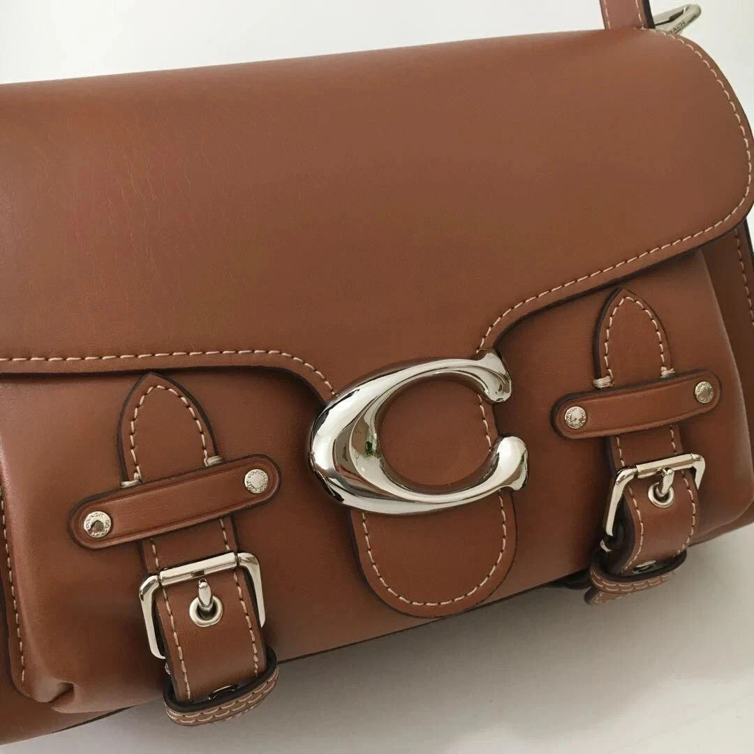 COACH Cargo Soft Tabby Leather Shoulder Bag Maple CT721 Outlet NEW