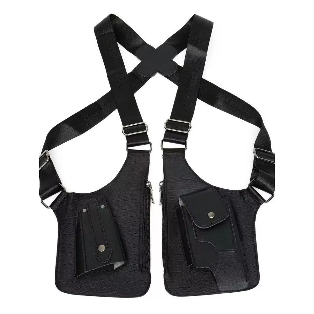 Premium Leather Underarm Shoulder Bag for Men, Anti-Theft Double Shoulder Armpit