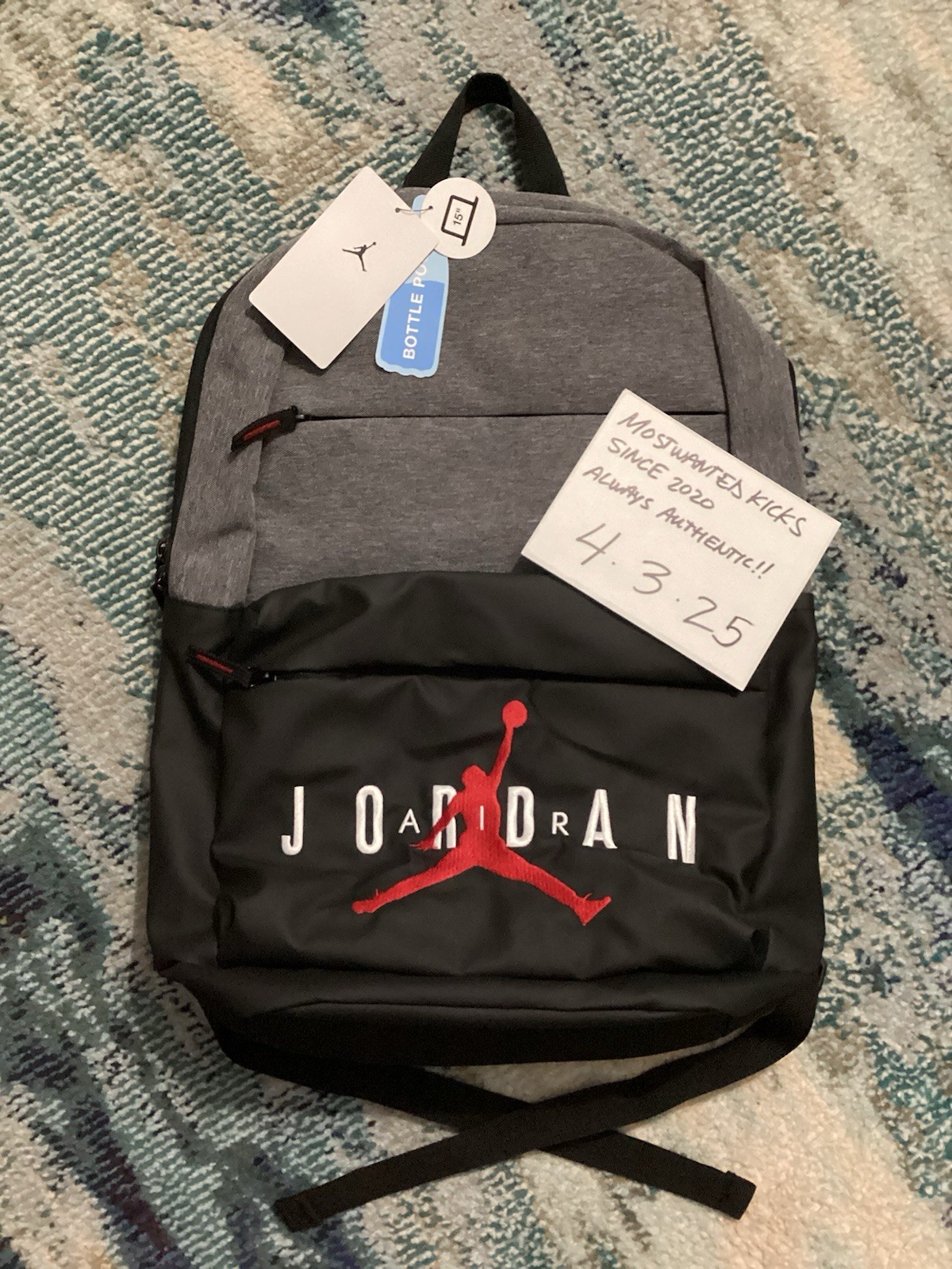 NWT Nike Air Jordan Jumpman Carbon Heather Backpack FREE SHIPPING!!