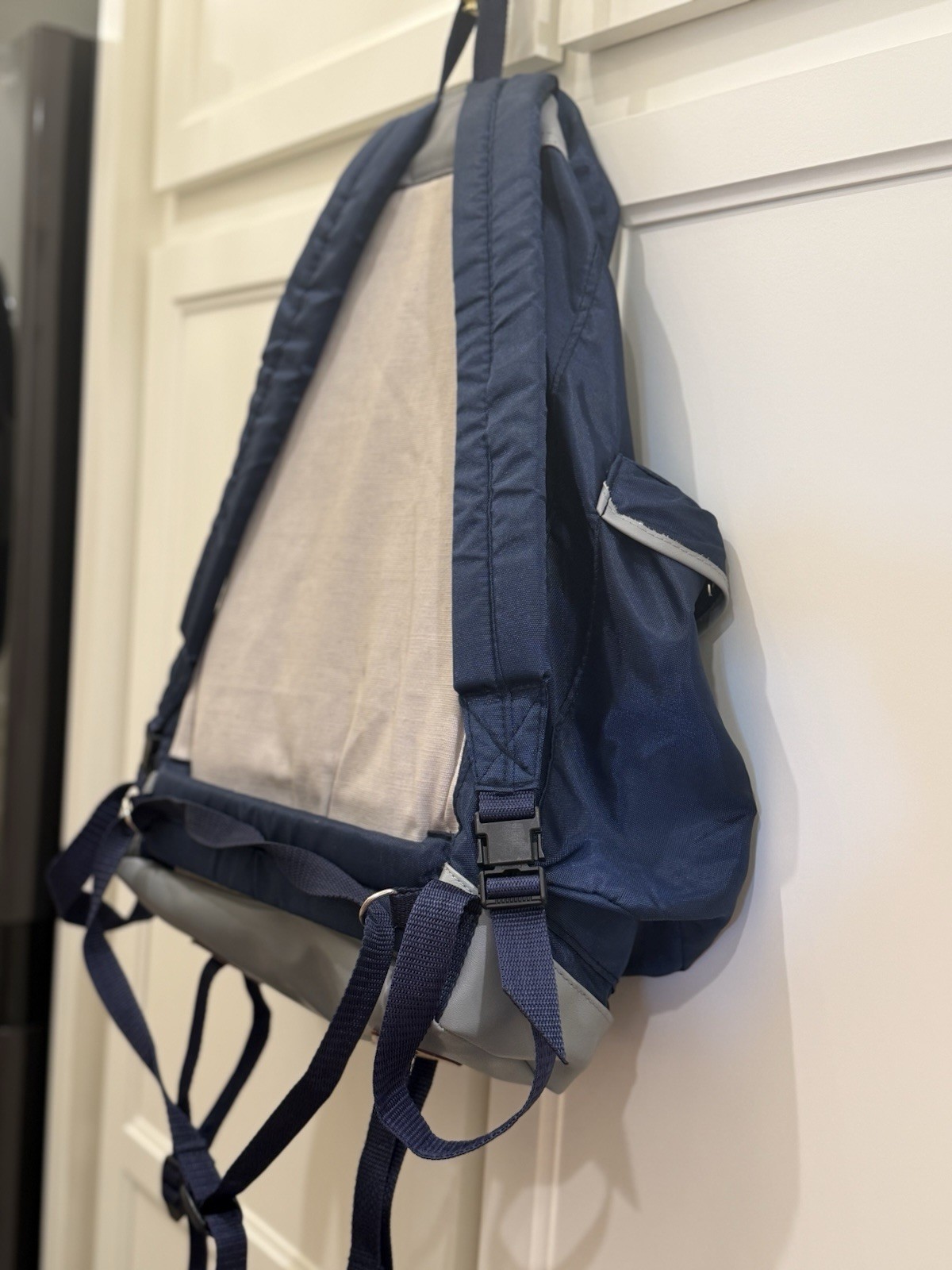 Y2K 90s PUMA King Backpack Blue Sports Bag with Gray Leather bottom VTG