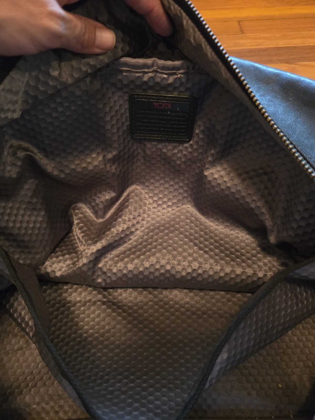 TUMI Alpha Bravo 92340DH2 Black Leather Duffel Brief Bag w/ Strap Pre-owned