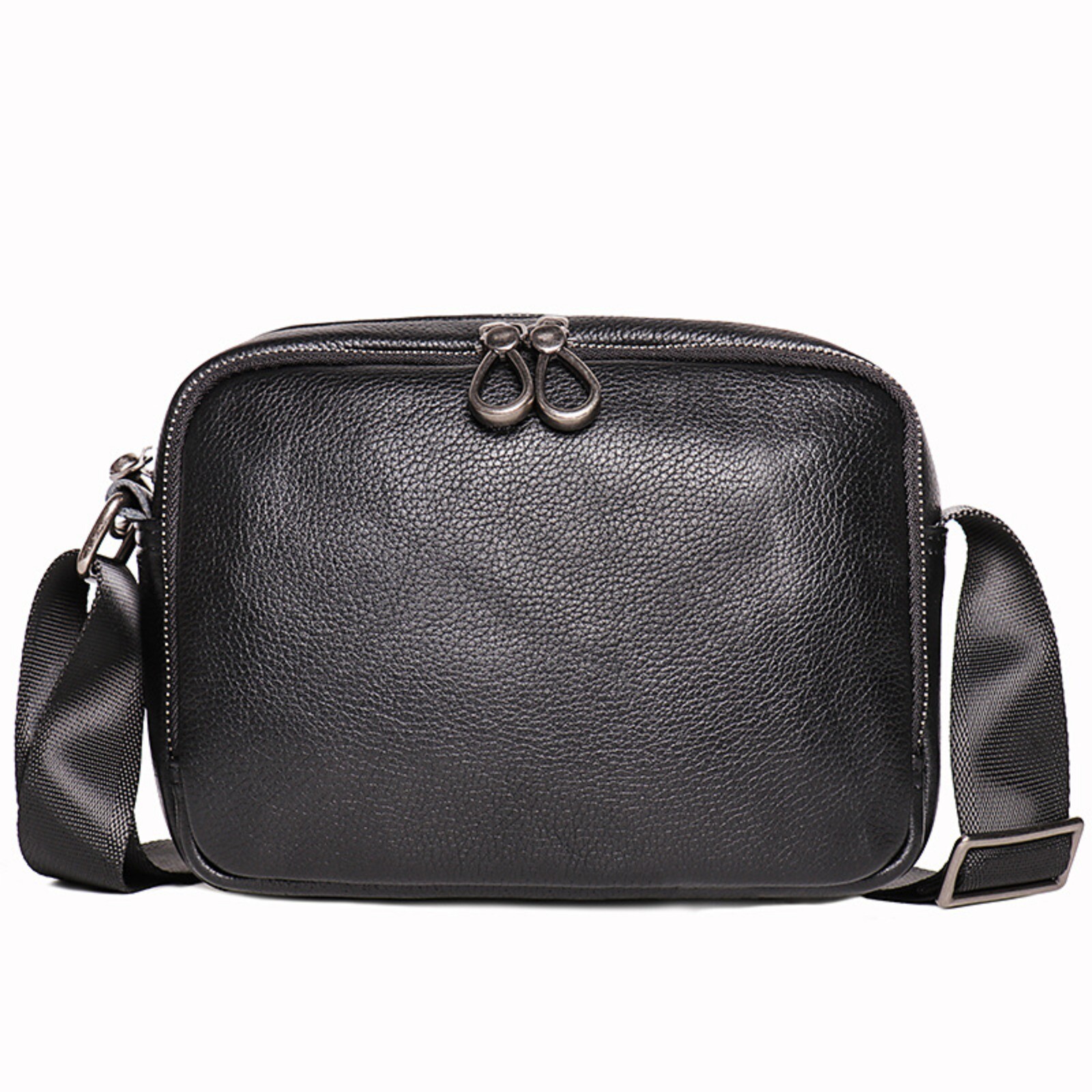 Men’s Leather Crossbody Bag Genuine Cowhide Adjustable Shoulder Bag Daily Use