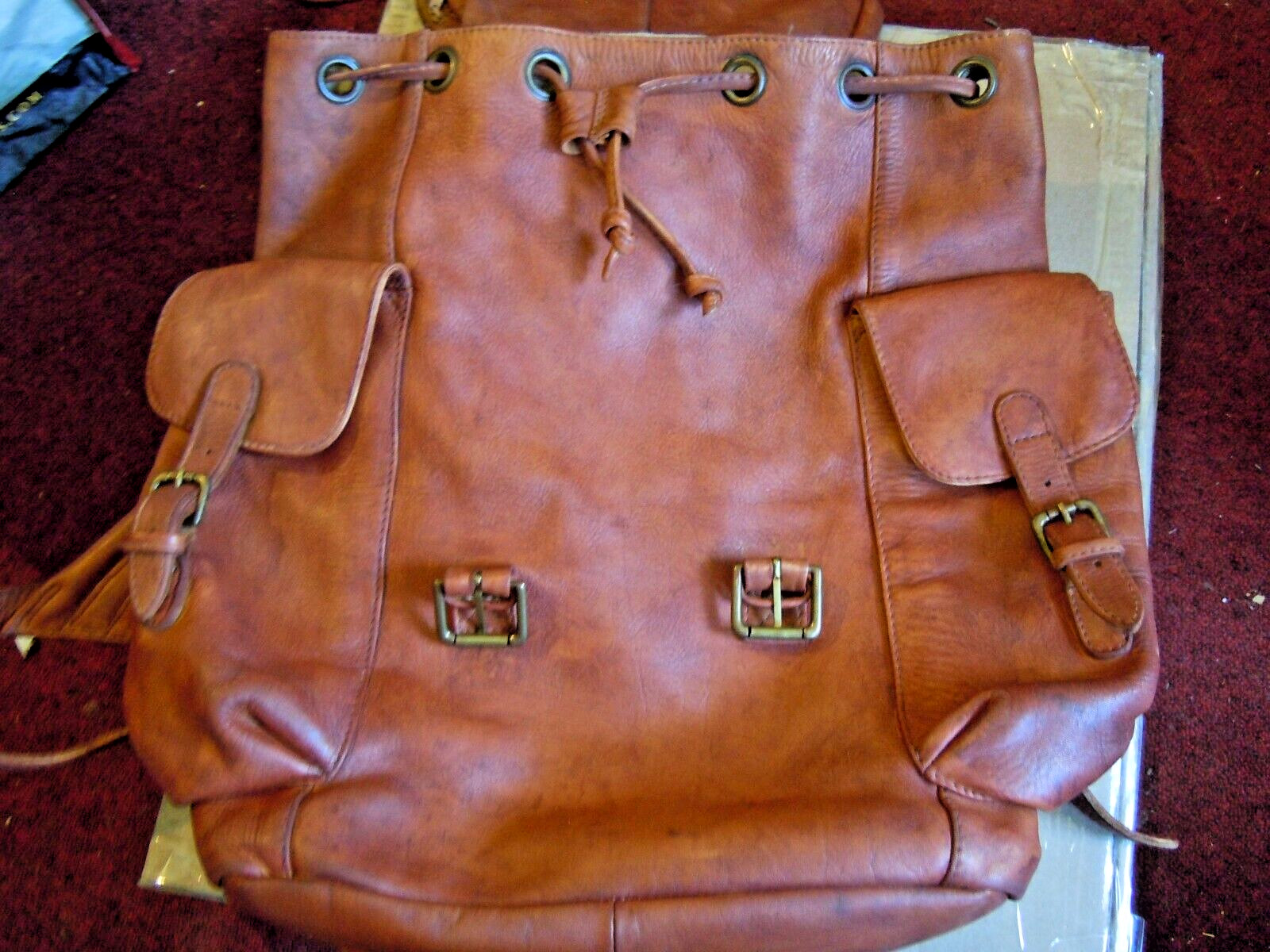 ELLINGTON Vintage Authentic Saddle Brown Leather large Backpack Bag