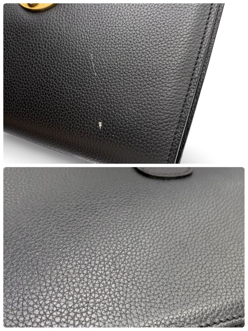 Authentic Bally Leather Clutch Bag Black 17cm x 24.5cm Dress Casual Stylish
