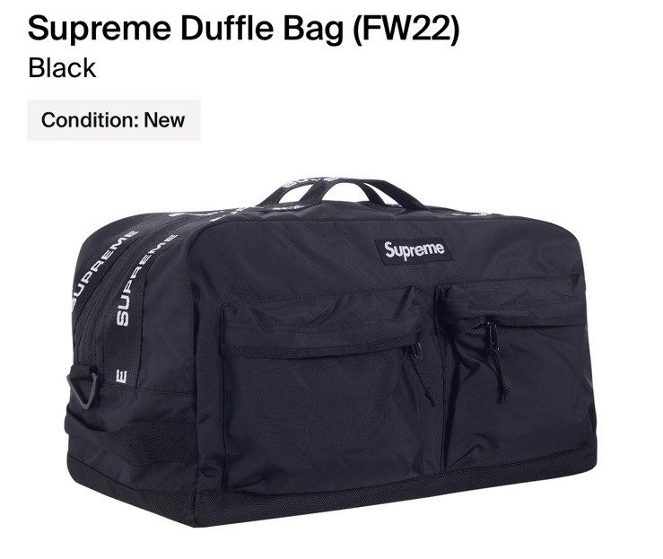 Supreme FW22 Duffle Bag 100% Authentic