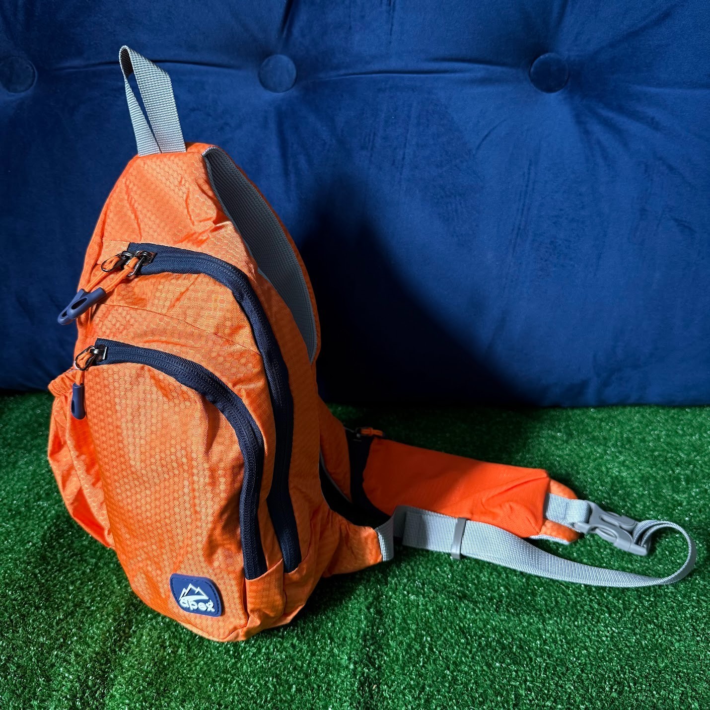 Apex Orange Ripstop Crossbody Bag Outdoor Hiking Camping Travel Sling Pack