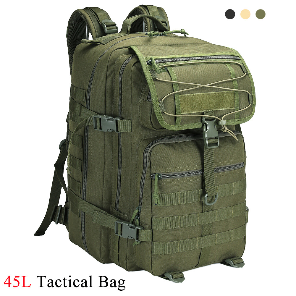 45L Tactical Military Backpack Big Capacity Training Hiking Army Molle Bags USA