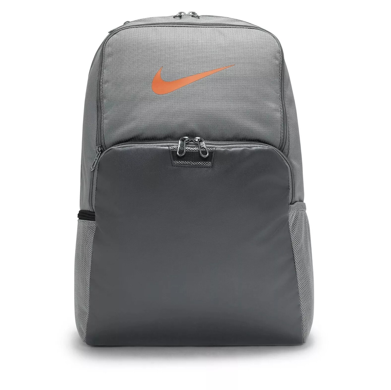 Nike Brasilia 9.5 DM3975-077 Light Smoke Grey/Orange Trance Training Backpack
