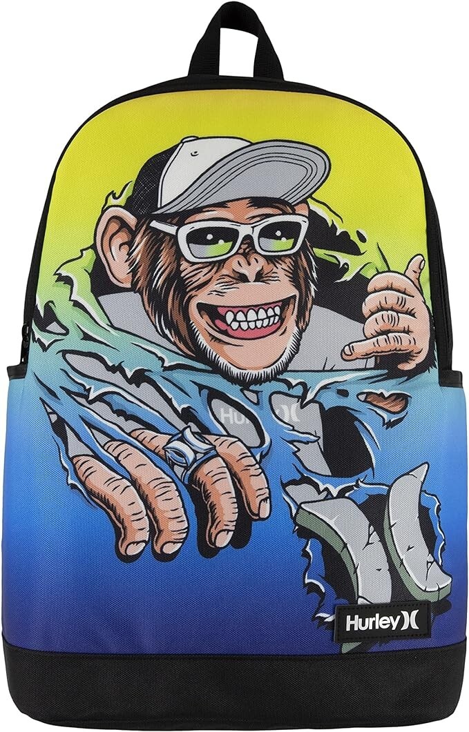 Hurley The One and Only Graphic Gradient Monkey Backpack 15″ Laptop Sleeve Nwt