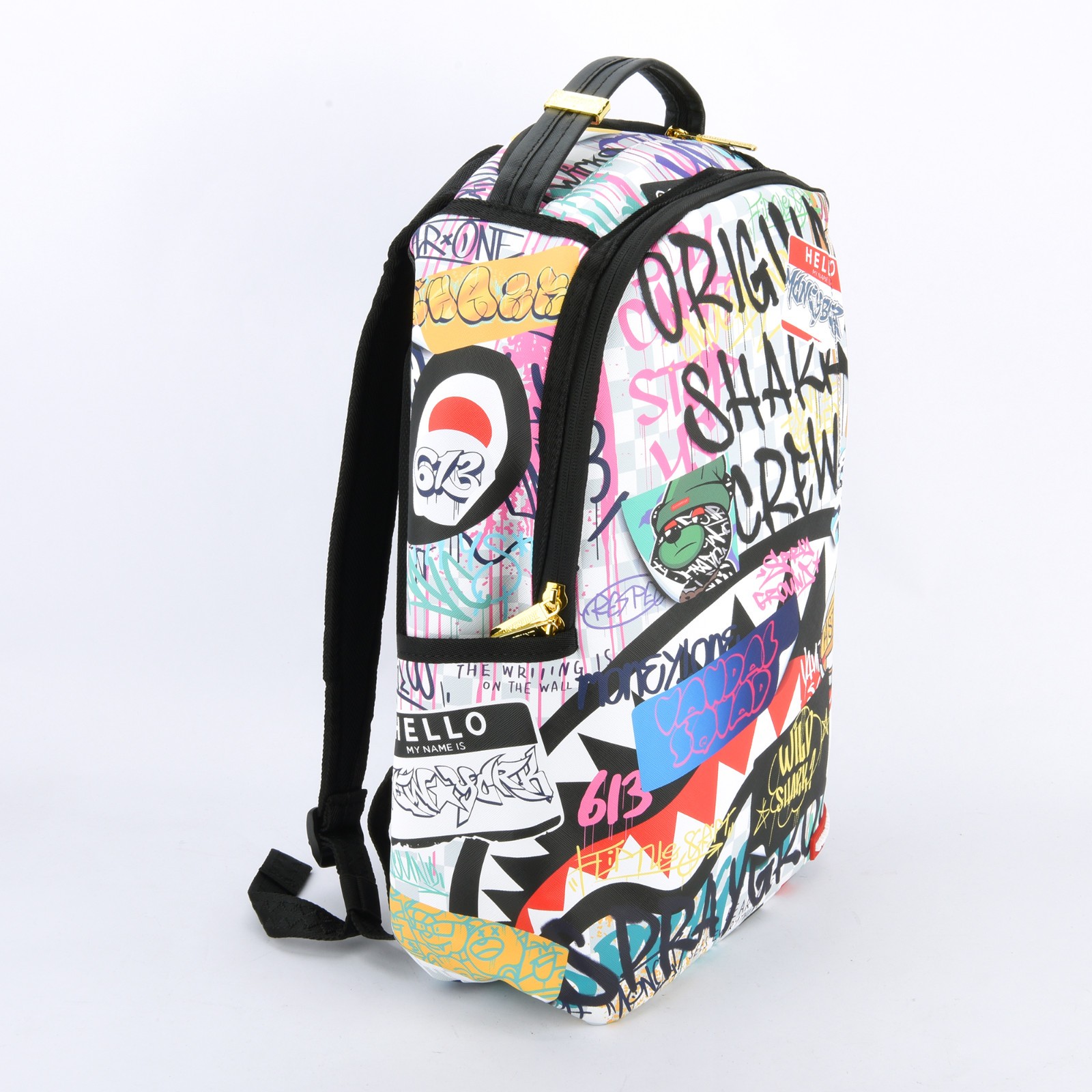 Sprayground Shark Poetry Create Another Day Dlxsv Backpack Zippered Graffiti