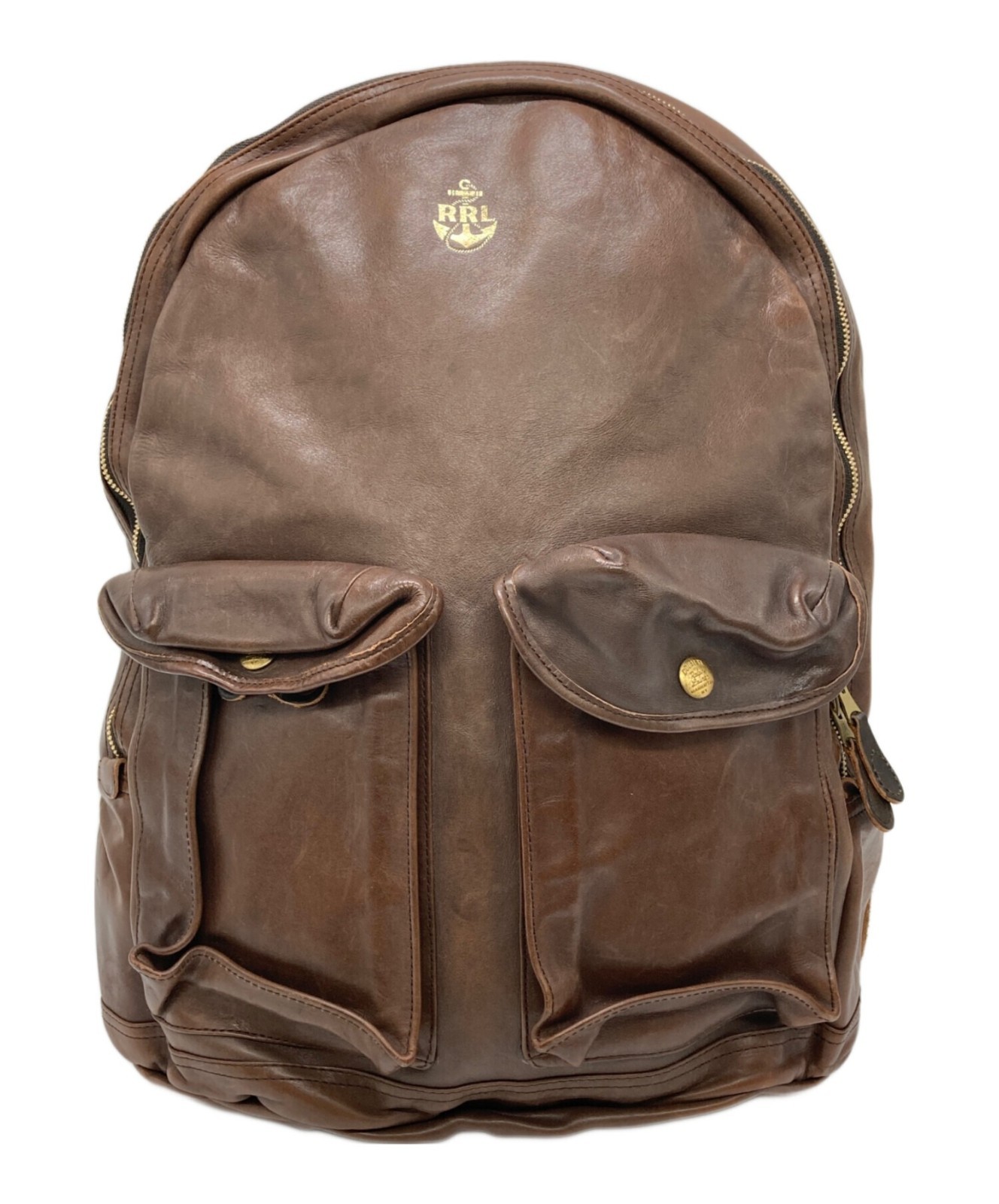 RRL Double RL Mitchell Leather Backpack Brown Used