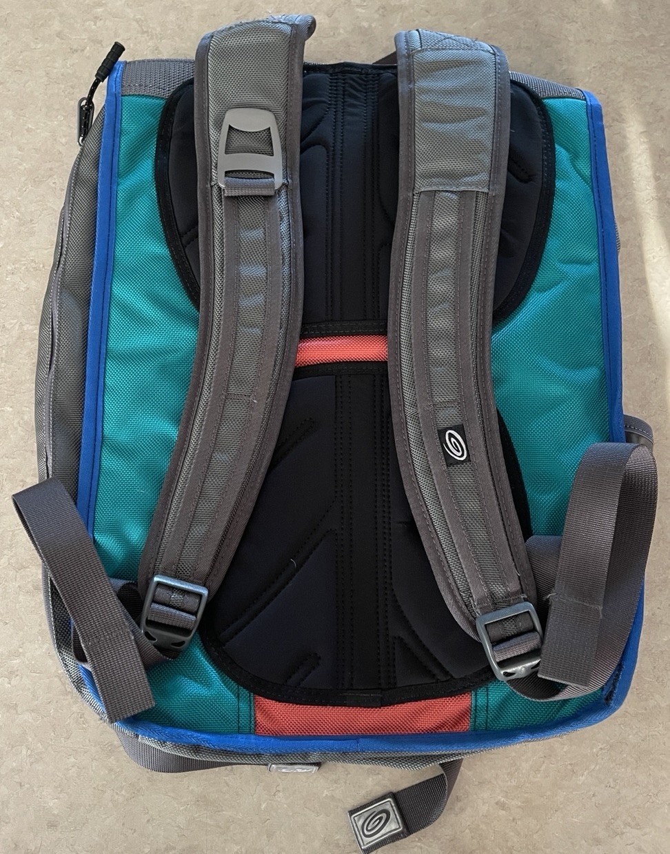 Timbuk2 Swig Backpack Colorblock Gray Teal Red Made In San Fransisco