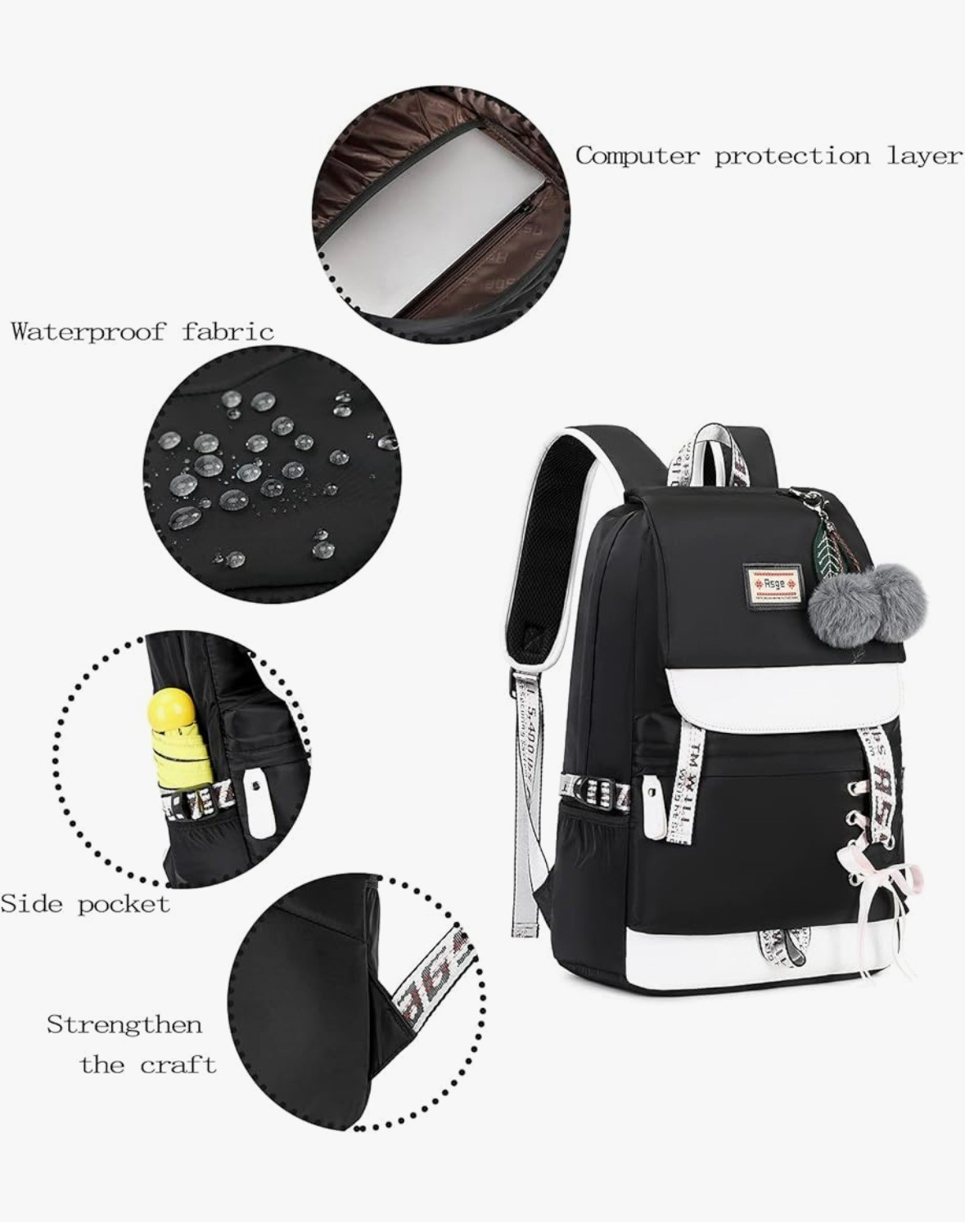 ASGE WATERPROOF BACKPACK FOR SCHOOL, WORK AND TRAVEL