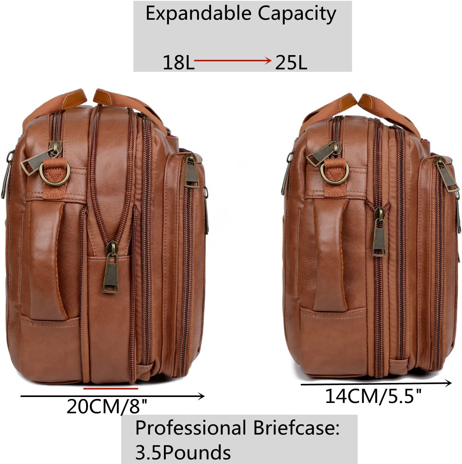 Vegan Leather Laptop Backpack Briefcase Hybrid 15.6 Inch Laptop Travel Backpack