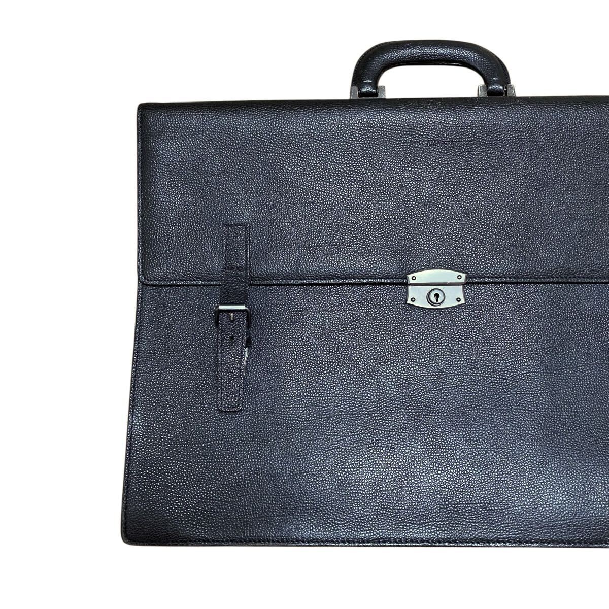 PORTER Vintage Retro Leather Business Briefcase Document Bag Black 50x36x4cm