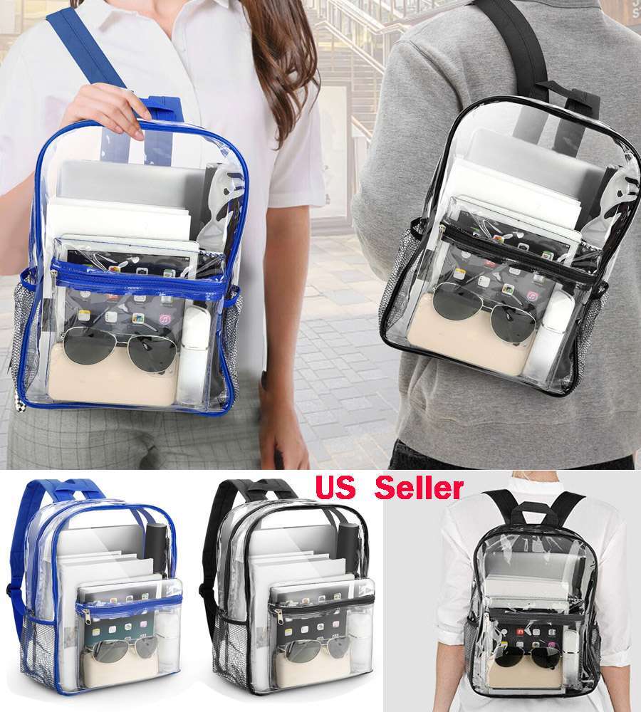 Heavy Duty Clear Backpack Waterproof Transparent Sling Bag See Through Bookbag