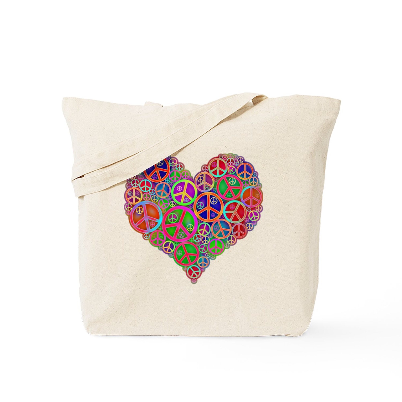 CafePress Peace Sign Heart Tote Bag (1515388455)