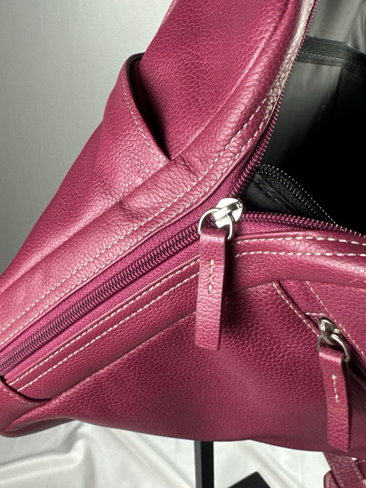Jack Georges Fuchsia Leather Briefcase Y2K 90s Professional Laptop Bag USA Made