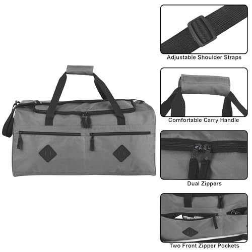 24 Inch 55 Liter Multi Pocket Duffle Bags for Men & Women For Grey & Orange