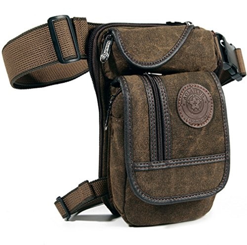 Drop Leg Bag for Men Women 15cm(W)*6cm(D)*29cm(H)(5.9″x2.4″x11.4″) #01Coffee
