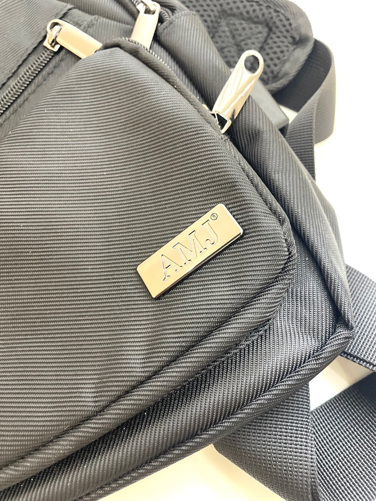 AMJ Sling Bag Crossbody Chest Backpack with USB Charging Port Black