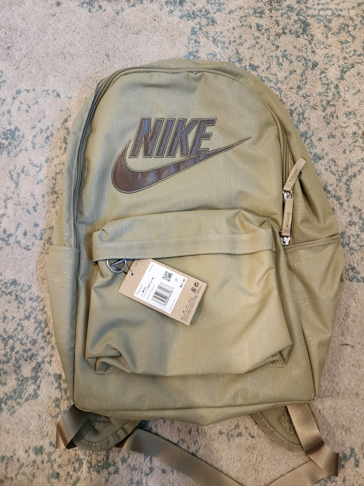 Nike Neutral Olive/Neutral Heritage Unisex Laptop Backpack (25L) FB3040-276 -NWT