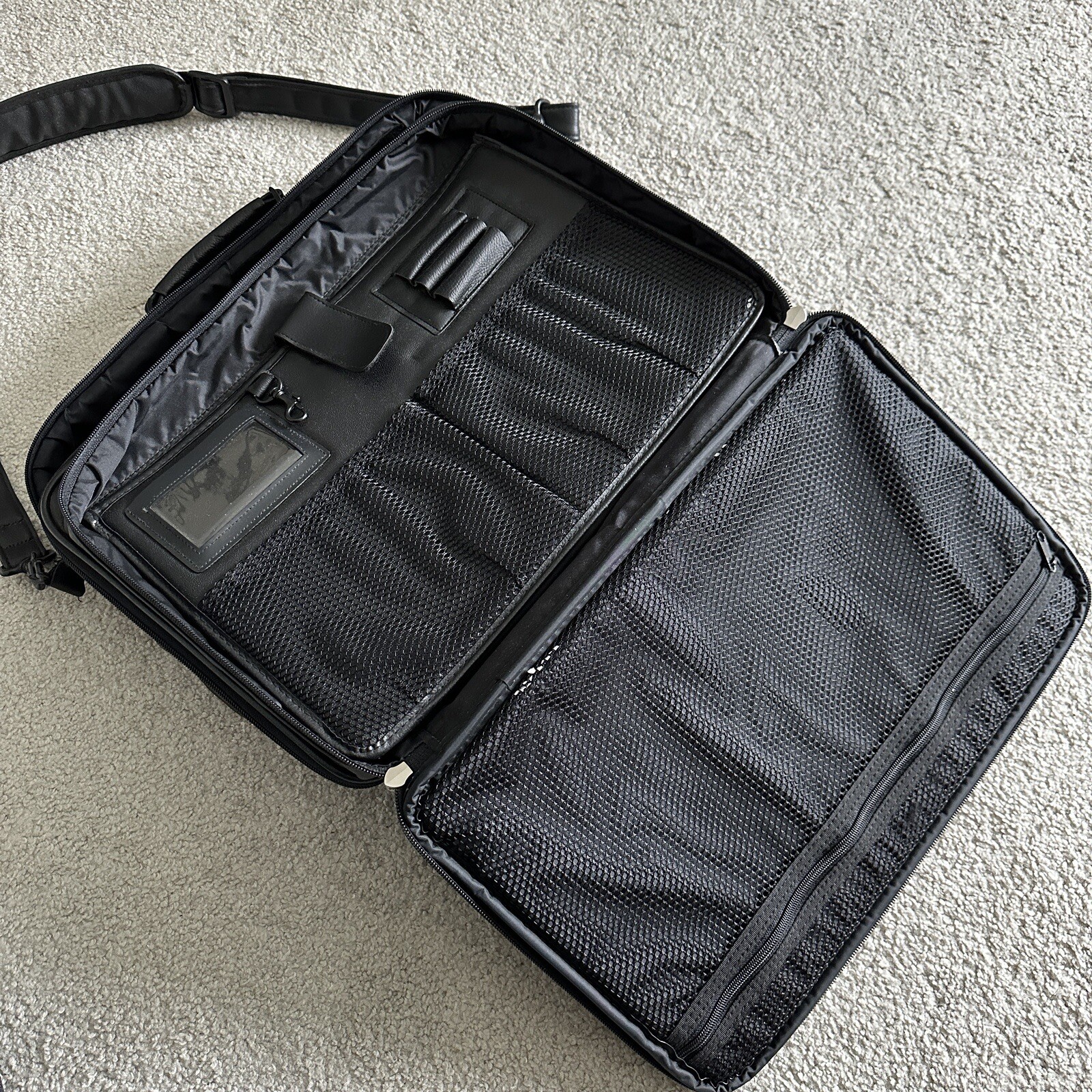 Case-Tek Black Leather Computer Bag Satchel 17″x12″x6″ Made in Chicago IL USA