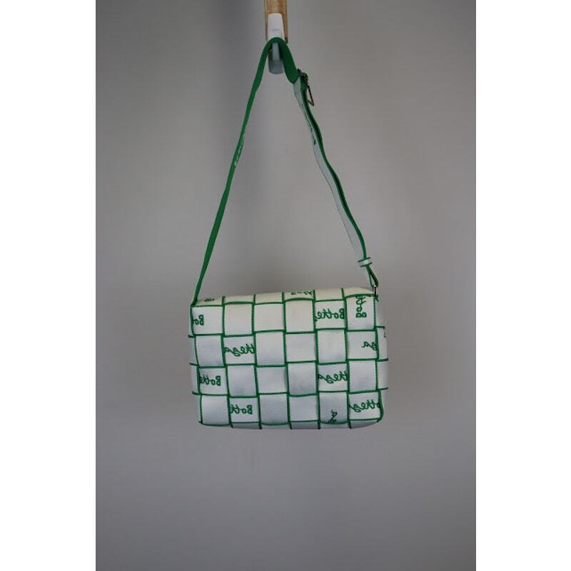 BV Intrecciato Canvas Webbing Cassette Crossbody Bag White/Parakeet OS