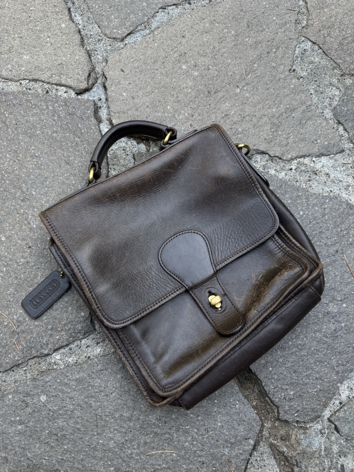 Vintage Coach Brown Leather Station Bag Style 5130 Men’s