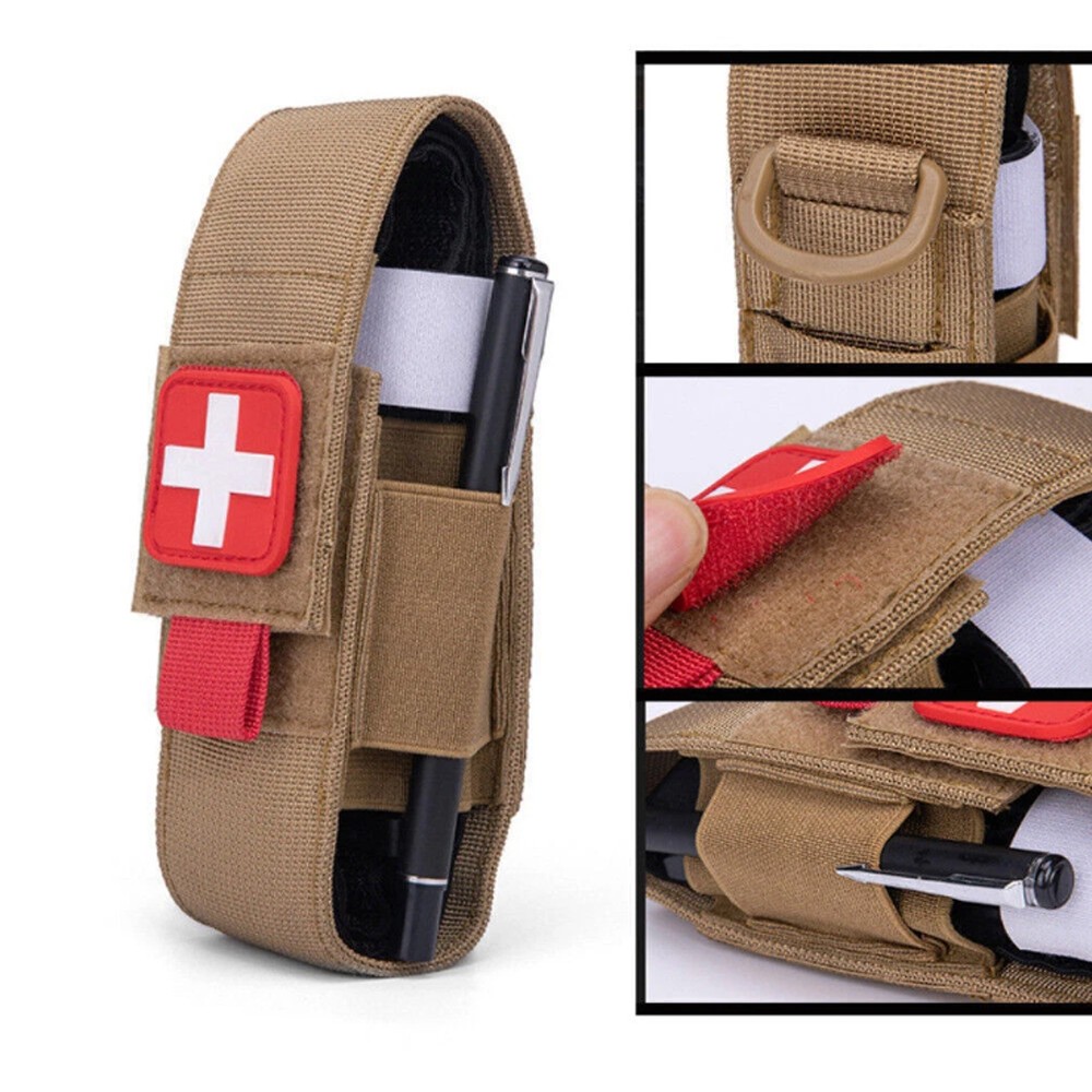 Nylon Waist Pack Tactical Molle First Aid Kit Outdoor Medical Khaki Small Pouch