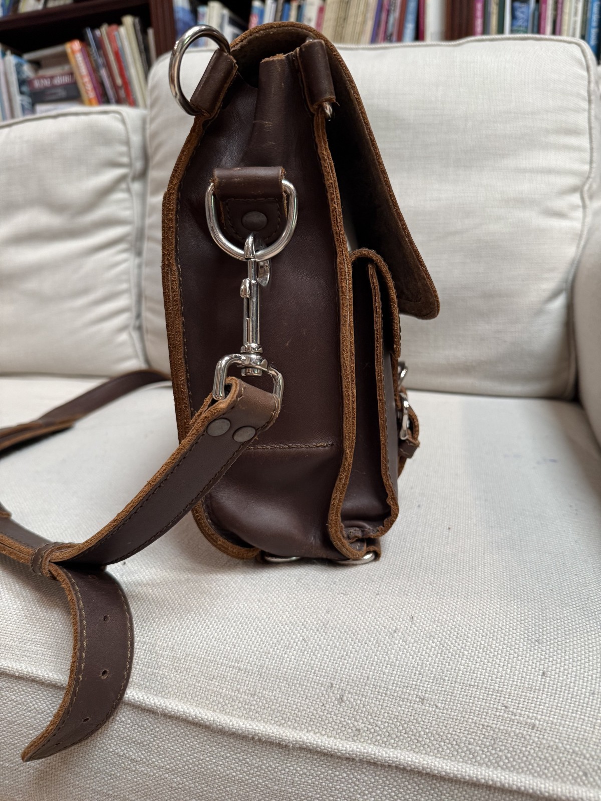 Saddleback Leather Co. Large Front Pocket Leather Briefcase in Dark Coffee Brown