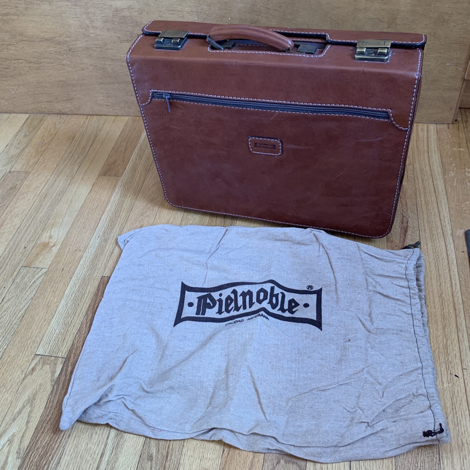 Vintage Pielnoble Leather Business Briefcase Messenger Bag RARE Made in Spain
