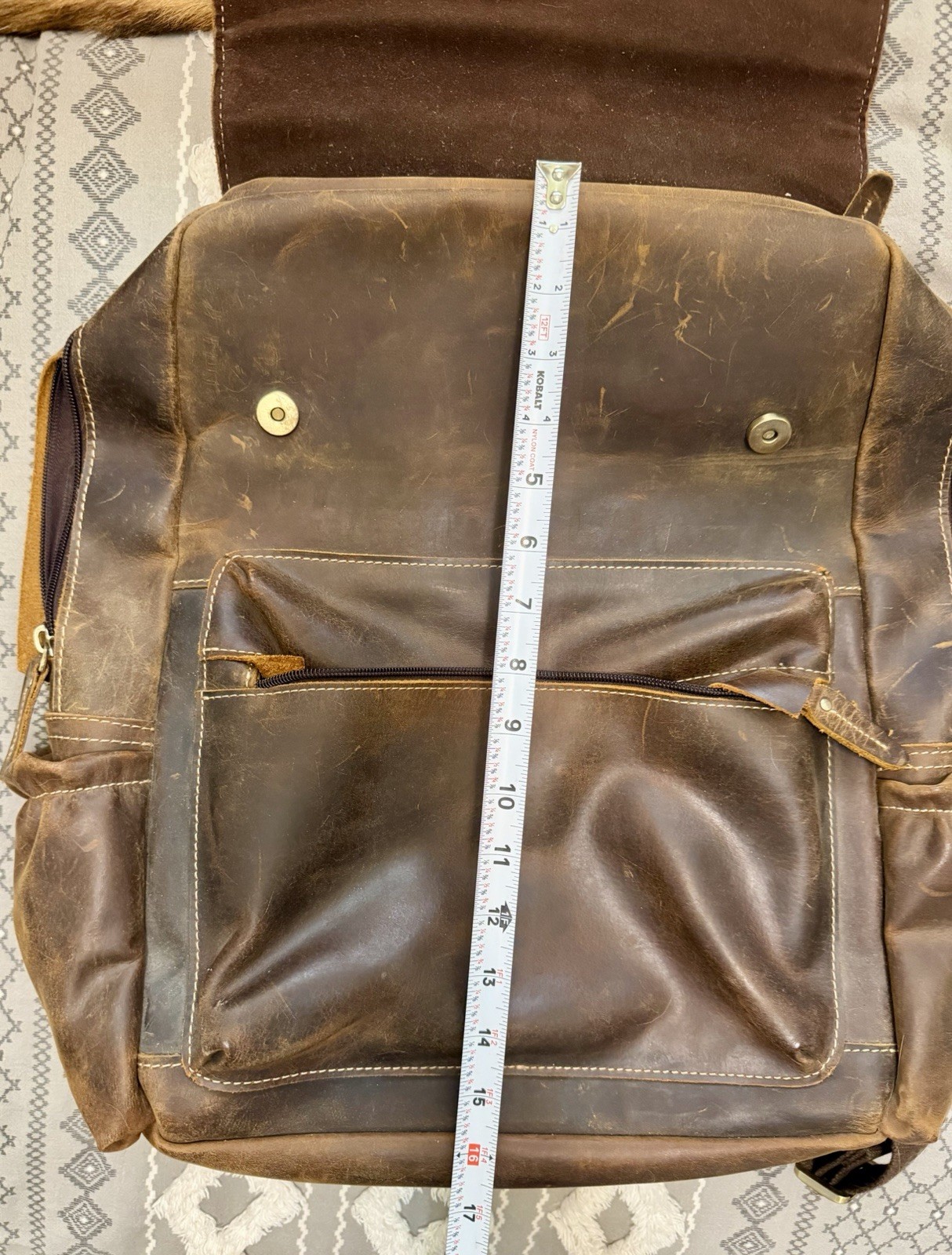 Genuine Leather Laptop Travel Backpack, Vintage Brown