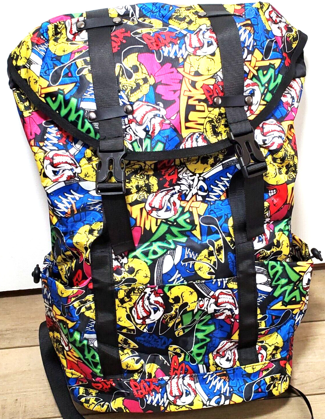 Skull & Graffiti Backpack Psychedelic Skulls Large Backpack