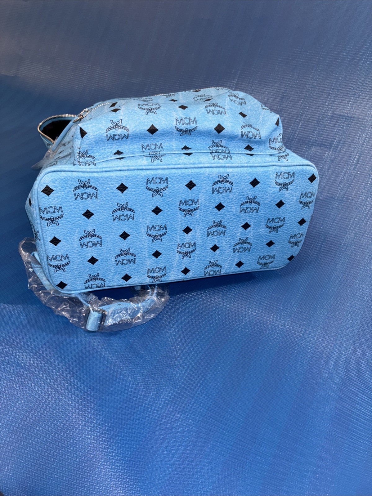 MCM NEW Medium Backpack – LIGHT BLUE (MMK7ASO78LL001) AUTHENTIC