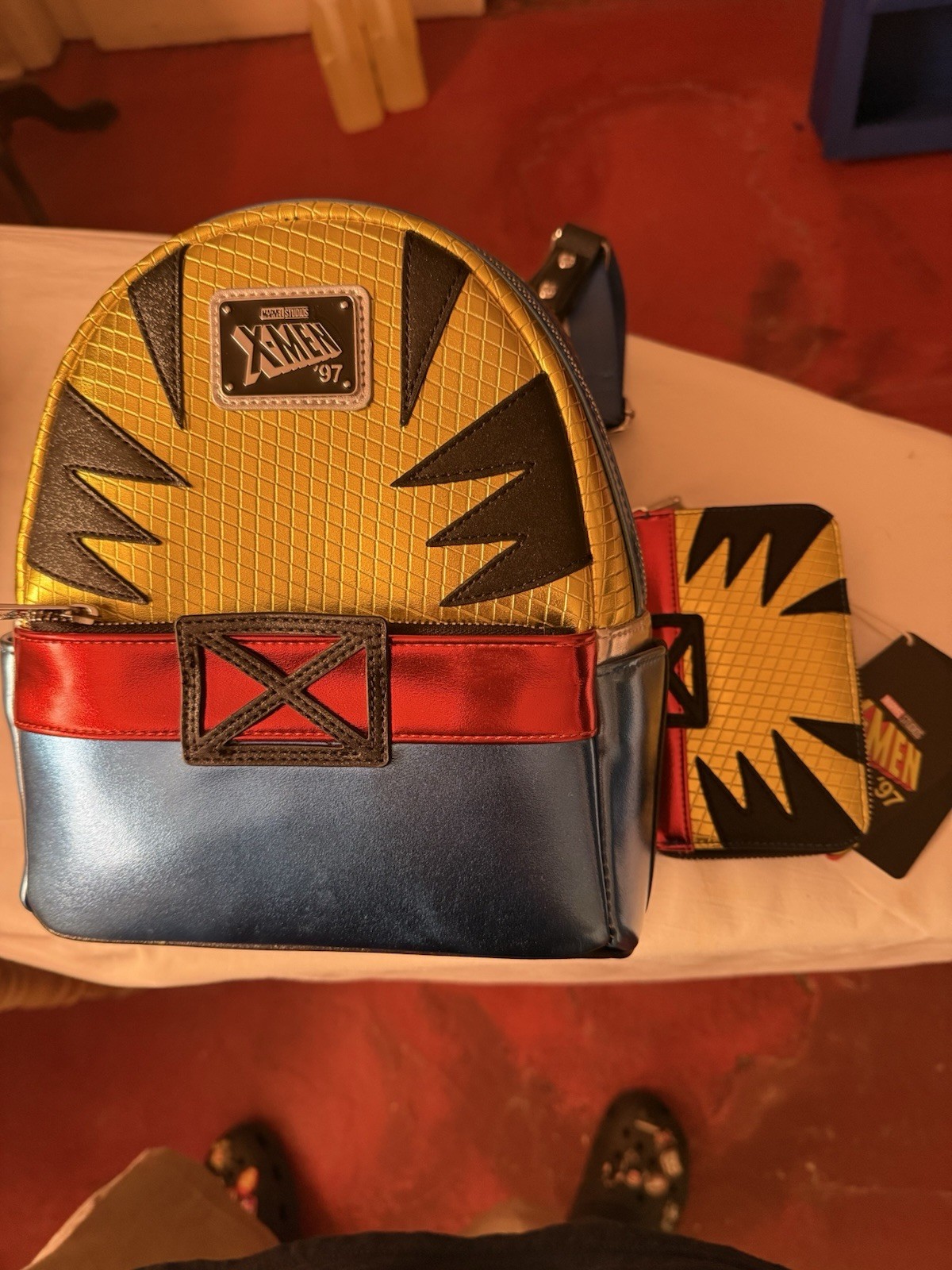 Loungefly Marvel X-Men Wolverine Metallic Shine Mini Backpack & Wallet Lot NWTS