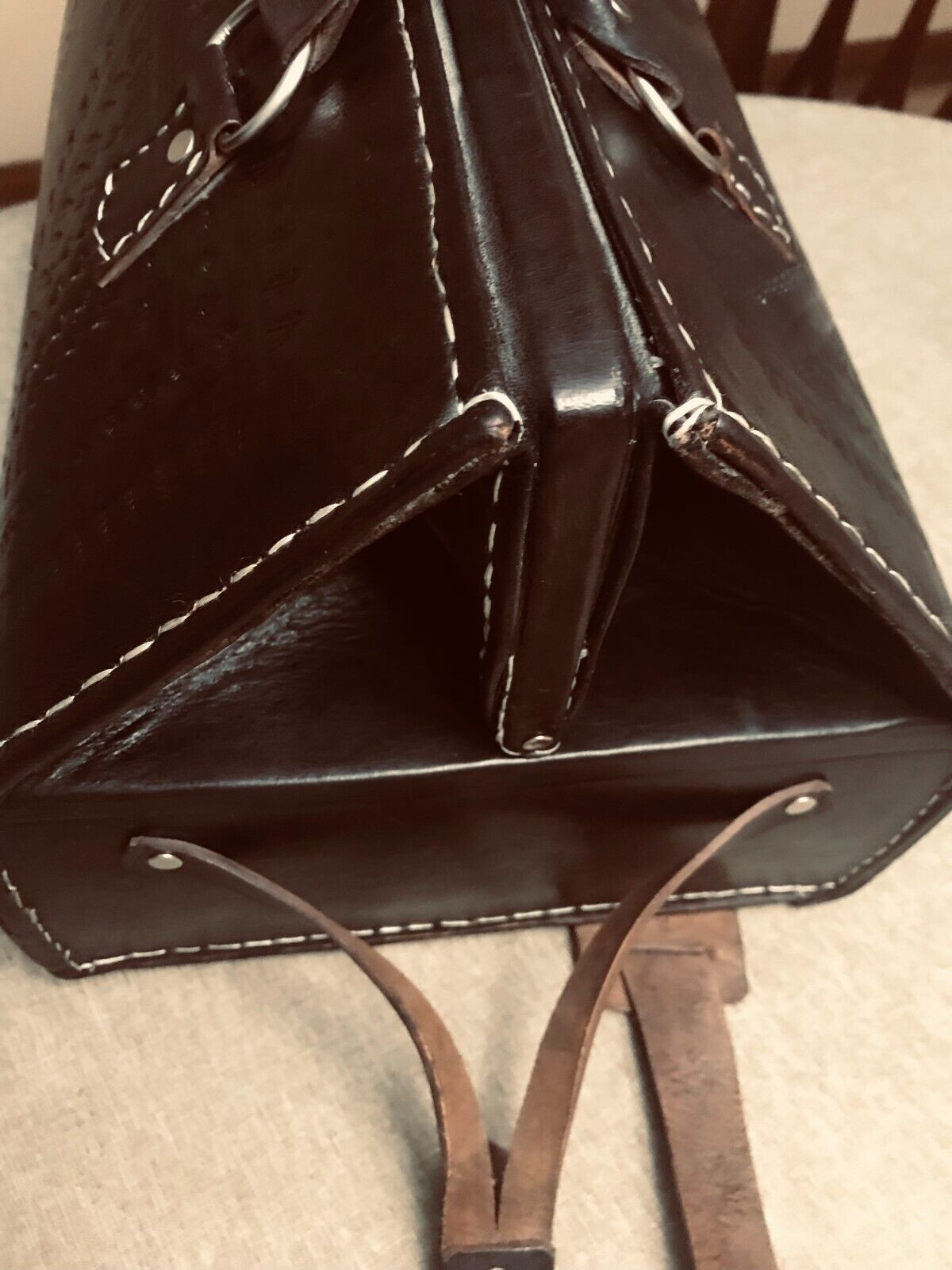 1930s Leather Gladstone Bag / Briefcase / Travel Bag / Messenger Bag – Spain